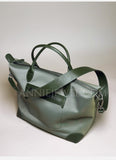 Premium Nylon Tote Bag With Genuine Leather Trim Lightweight Tote Bag Leather Trim 