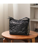 genuine Leather black Hobo Bag black Hobo Purse Womens