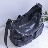 Womens Leather Cargo Bag medium satchel bag Hobo Pocketbooks