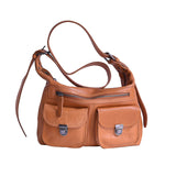 Womens Leather Cargo Bag medium satchel bag Hobo Pocketbooks