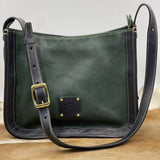 Green Leather Hobo Bag Medium Hobo Bag With Zipper Womens 