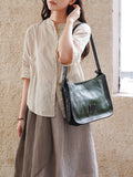 Green Leather Hobo Bag Medium Hobo Bag With Zipper Womens 