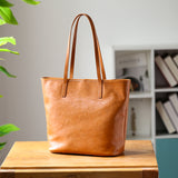 Medium Leather Tote tan tote purse womens leather work tote