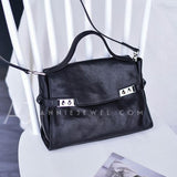 black  Leather Satchel Handbags Women's Medium Satchel Handbags