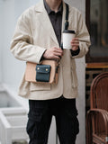 Full Grain Leather Satchel Crossbody Bag Mens Satchel Crossbody Bag 