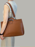 Microfiber Leather Laptop Tote Bag Womens Leather Computer Bag Leather Shoulder Bag laptop bag leather brown