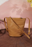 Mini Genuine Leather Bucket Bag Crossbody Purse With Zipper Womens 