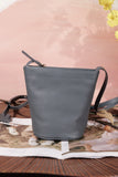 Mini Genuine Leather Bucket Bag Crossbody Purse With Zipper Womens 