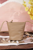 Mini Genuine Leather Bucket Bag Crossbody Purse With Zipper Womens 