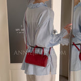 Small Leather Barrel Purse Crossbody red Leather Barrel Bag - Annie Jewel