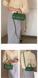 green Leather Mini Barrel Bag Mini Leather Cylinder Bag Small Leather Bowling Bag - Annie Jewel
