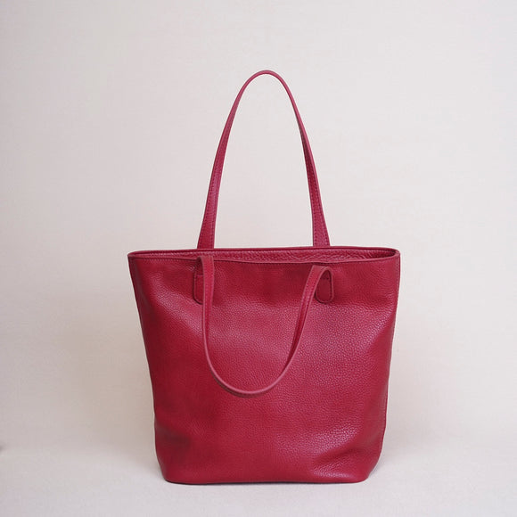 red Mini Tote Leather Bag Small Leather Tote Bag Womens 