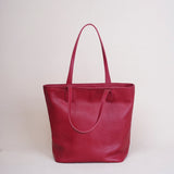 red Mini Tote Leather Bag Small Leather Tote Bag Womens 