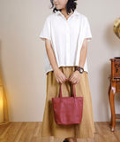 Mini Tote Leather Bag red Small Leather Tote Bag Womens 