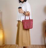 Mini Tote Leather Bag red  Small Leather Tote Bag Womens 