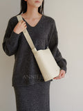 Genuine Leather Shoulder Bag Everyday Leather Shoulder Bag With Wide Strap Womens