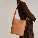 brown Genuine Leather Shoulder Bag Everyday Leather Shoulder Bag With Wide Strap Womens