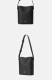 Black Genuine Leather Shoulder Bag Everyday Leather Shoulder Bag With Wide Strap