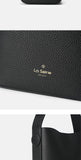 details of Leather Bucket Shoulder Bag Vertical Leather Tote Pebbled Leather Bucket Bag