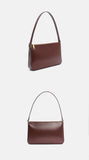 Slim Leather Top Zip Shoulder Bag French Style Leather Underarm Bag Women's