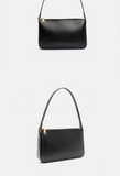 Slim Leather Top Zip Shoulder Bag French Style Leather Underarm Bag Women's