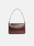 Slim Leather Shoulder Bag Genuine Leather Baguette Bag Leather Underarm Bag Purse
