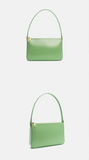 Light Green SlimLeather Shoulder Bag Genuine Leather Baguette Bag Leather Underarm Bag Purse