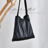 Minimalist Leather Hobo Bag Women's Leather Hobo Bags black Leather Shoulder Bag