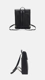 black pebbled Leather Backpack Commuter Backpack Bag Flap top Leather Laptop Backpack Bag
