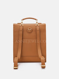 Minimalist pebbled Leather Backpack Flap top Leather Laptop Backpack Commuter Backpack Bag LS