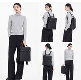 black Business Leather Backpack Professional Leather Backpack Office Leather Backpack Bag 