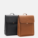 Minimalist pebbled Leather Backpack Commuter Backpack Bag Flap top Leather Laptop Backpack Bag