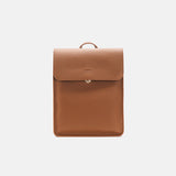 brown Minimalist pebbled Leather Backpack Commuter Backpack Bag Flap top Leather Laptop Backpack Bag