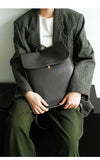 black pebbled Leather Backpack Commuter Backpack Bag Flap top Leather Laptop Backpack Bag