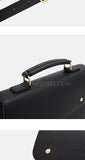 details of Minimalist pebbled Leather Backpack Flap top Leather Laptop Bag Womens