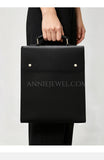 Minimalist pebbled Leather Backpack Flap top Leather Laptop Backpack Commuter Backpack Bag LS