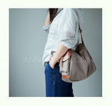 Minimalist Nylon Crossbody Bag Nylon Leather Shoulder Bag Nylon Cowhide Shoulder Bag DR