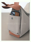 side of Nylon Leather Shoulder Bag Nylon Cowhide Shoulder Bag DR