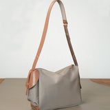 Minimalist Nylon Crossbody Bag Nylon Leather Shoulder Bag Nylon Cowhide Shoulder Bag DR