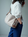 Minimalist Nylon Crossbody Bag Nylon Leather Shoulder Bag Nylon Cowhide Shoulder Bag DR
