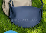side of  Lightweight Nylon Crossbody Bag Nylon Half Moon Bag Nylon Hobo Bag Womens DR