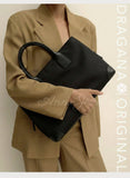 Nylon Work Tote Bag Women Leather Handle Large Capacity Nylon Laptop Tote Bag - Annie Jewel