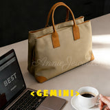 Nylon Work Tote Bag Women Leather Handle Large Capacity Nylon Laptop Tote Bag - Annie Jewel