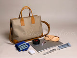 Nylon Work Tote Bag Women Leather Handle Large Capacity Nylon Laptop Tote Bag - Annie Jewel