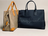 Nylon Work Tote Bag Women Leather Handle Large Capacity Nylon Laptop Tote Bag - Annie Jewel