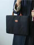 Nylon Black Tote Bag Black Nylon Laptop Tote Bag Nylon Work Tote Womens