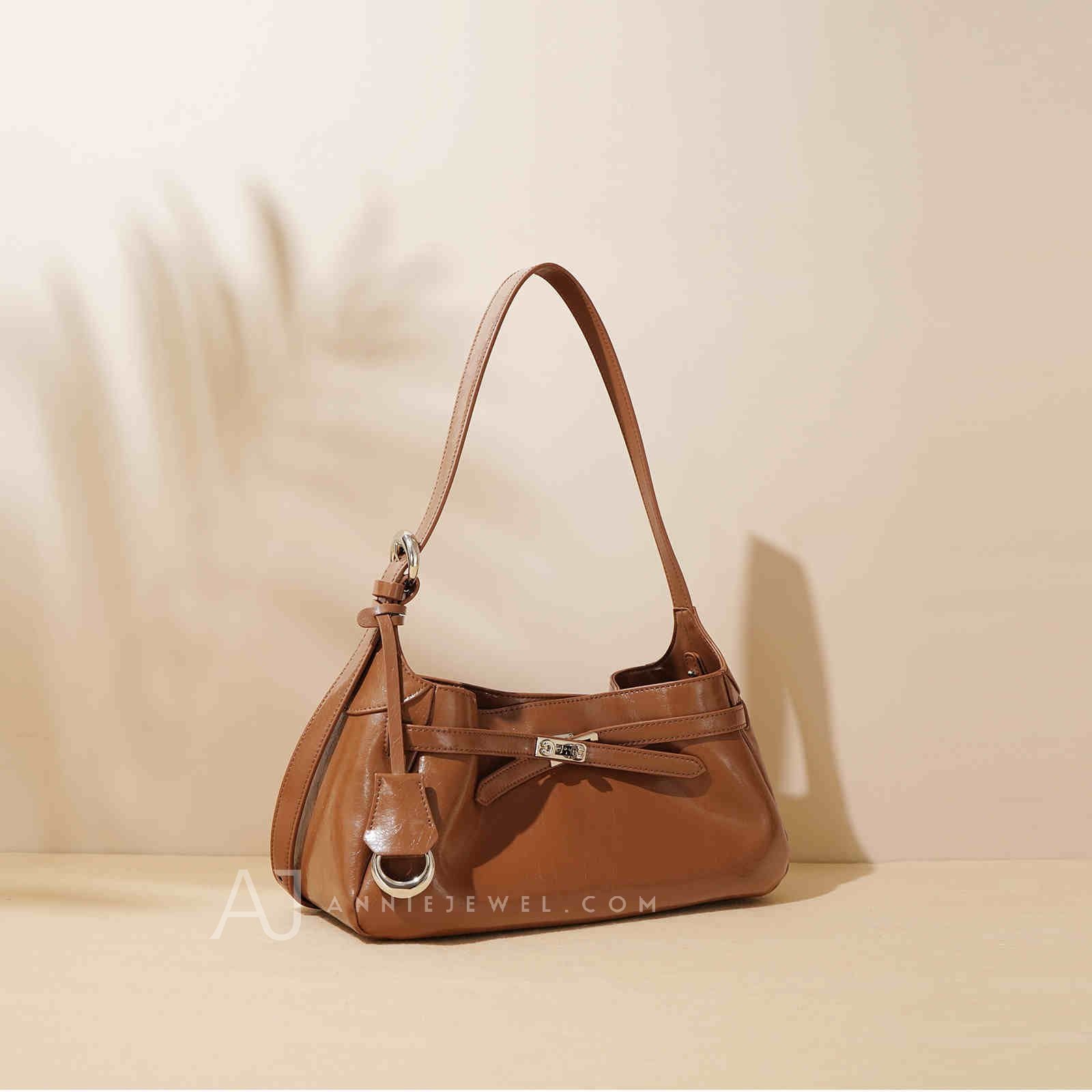 Patent Leather Baguette Bag Women's Shoulder Satchel | Annie Jewel