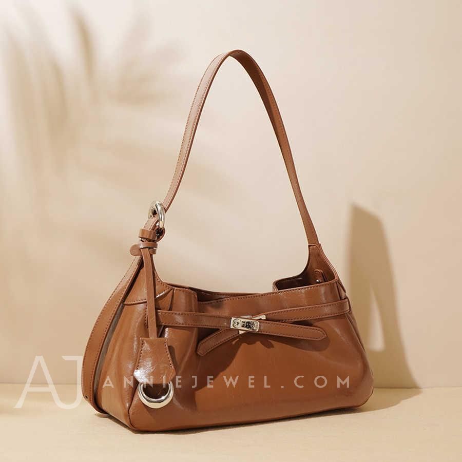 Patent Leather Baguette Bag Women's Shoulder Satchel | Annie