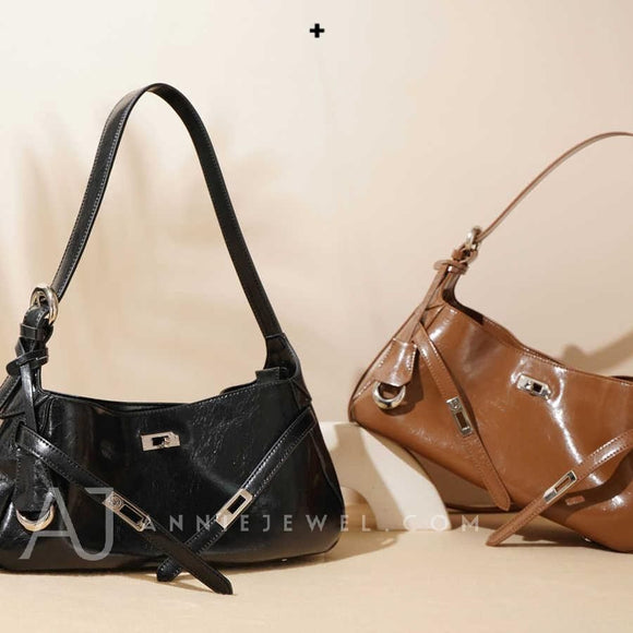 Patent Leather Baguette Bag Women's Shoulder Satchel Small Hobo Bag