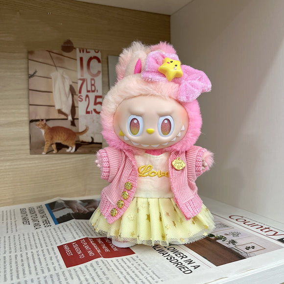 Labubu3.0 Doll Clothes Labubu Keychain Clothes 17cm Labubu Clothing Pink Clothes for Labubu 